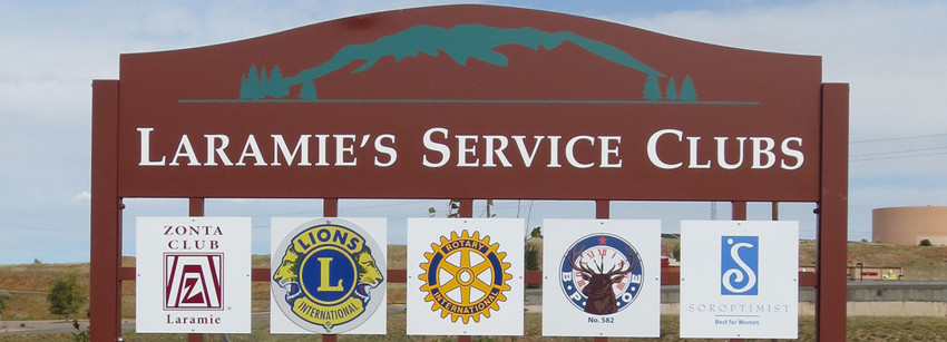 Community Service Club sign in Laramie, WY